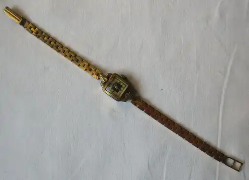 Seltene Damen Armbanduhr GUB Glashütte Walzgold-Doublé Made in GDR (129498)