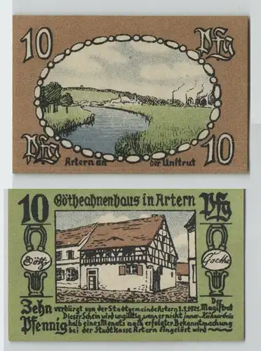 10 Pfennig Banknote Notgeld Artern an der Unstrut 1.1.1921  (129105)