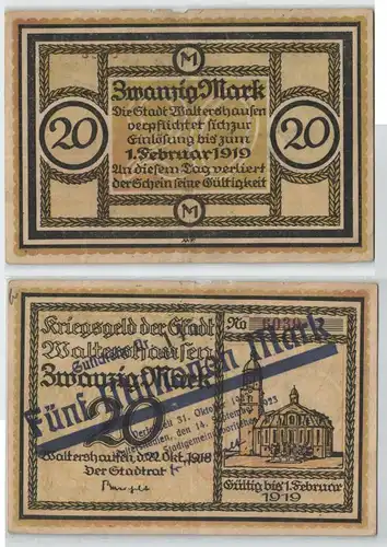 5 Millionen Mark Banknote Inflation Stadt Waltershausen 1923 (126430)