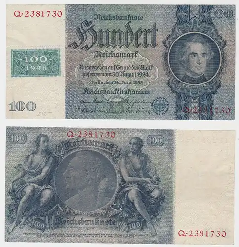 100 Mark Banknote DDR Deutsche Notenbank 1948 Kuponausgabe (130343)