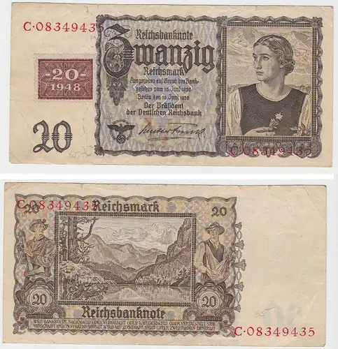 20 Mark Banknote DDR Deutsche Notenbank 1948 Kuponausgabe (130145)
