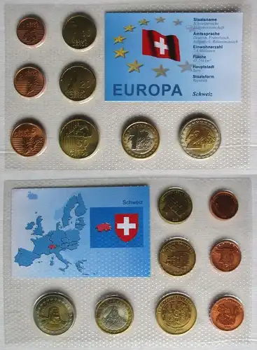 Kursmünzensatz Schweiz 2003 Europ Ceros Essai Pattern Probe (129785)