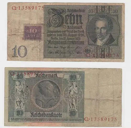 10 Mark Banknote DDR Deutsche Notenbank 1948 Kuponausgabe Ro.Nr.334 (130644)