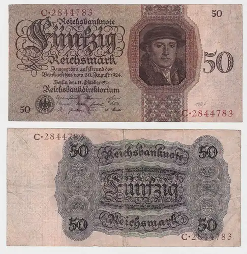 50 Reichsmark Banknote Deutsches Reich 11.10.1924 Rosenberg 170 a (130379)