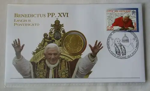 Numisbrief Papst Benedikt XVI mit 50 Cent Vatikan 2013 (125781)