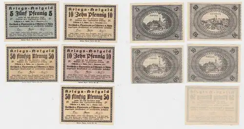 5 Banknoten Kriegsgeld Vorschuß & Sparverein zu Ostheim v.d.Rhön 1918 (130387)