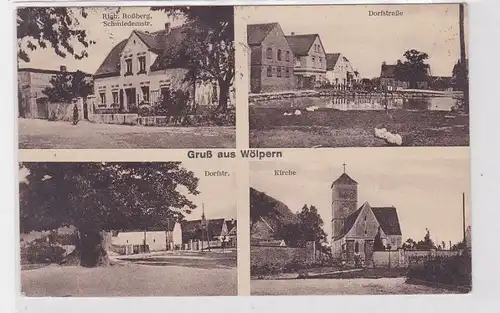 89756 Mehrbild Ak Wölpern bei Eilenburg Dorfstraße, Kirche usw. 1940
