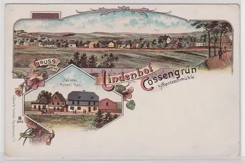 92182 Ak Lithographie Gruß vom Lindenhof Cossengrün bei Rentzschmühle um 1900