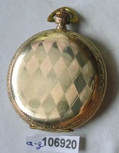 Schöne vergoldete Sprungdeckel Herren Taschenuhr G. Rau um 1920 (106920)