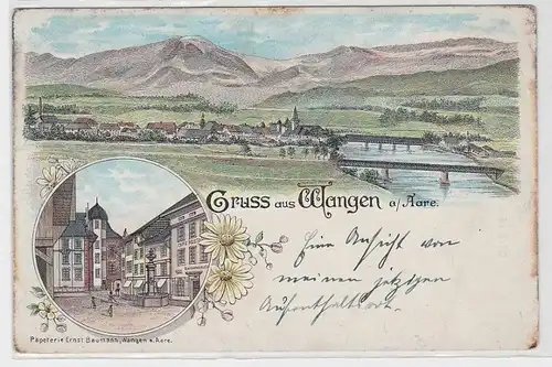 87575 Ak Lithographie Gruß aus Wangen an der Aare um 1900