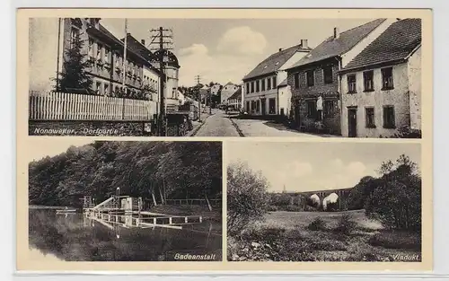 92317 Mehrbild Ak Nonnweiler Badeanstalt, Viadukt usw. 1938