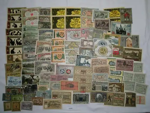 Sammlung mit 100 Banknoten Notgeld Deutsches Reich um 1921 (132261)