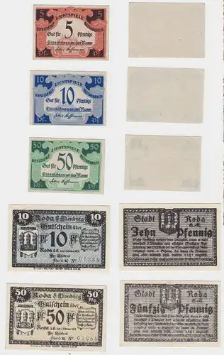 5 x Banknoten Notgeld Stadt Altenburg / Roda 1918 (132929)