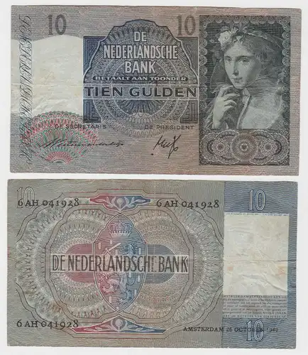 10 Gulden Banknote Niederlande 26.Oktober 1940 (131834)