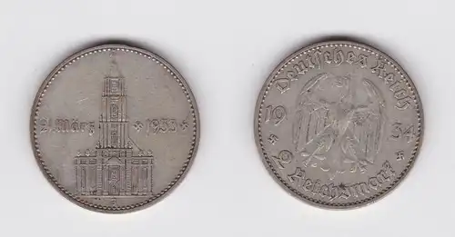 2 Mark Silber Münze 3. Reich Garnisonkirche mit Datum 1934 J Jäger 355 (120046)
