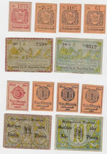 6 Banknoten Notgeld Marktgemeinde Altusried 1920 (133169)