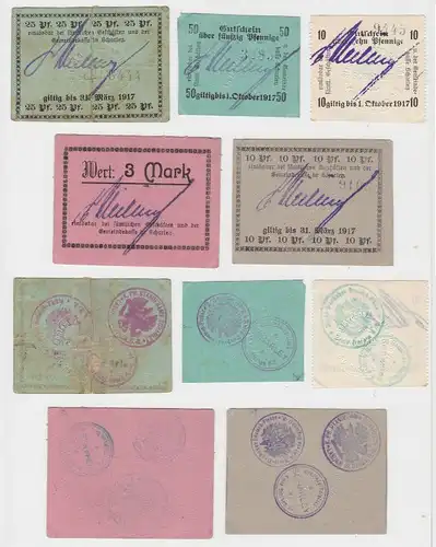 5 Banknoten Notgeld Landgemeinde Scharley Oberschlesien 1917 (132952)