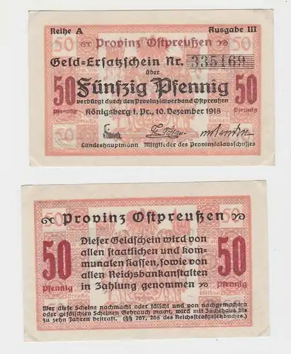 50 Pfennig Banknote Notgeld Stadt Königsbergn Ostpreussen 1918 (131934)