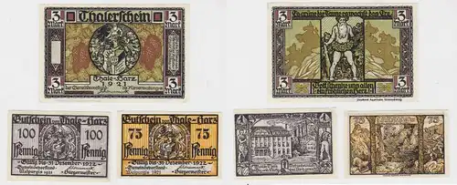 3 Banknoten Notgeld Stadt Thale am Harz 1921 (132583)