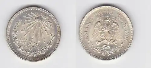 1 Peso Silber Münze Mexiko 1943 (130829)