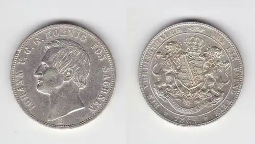 1 Vereinstaler Silber Münze Sachsen 1865 B (129497)
