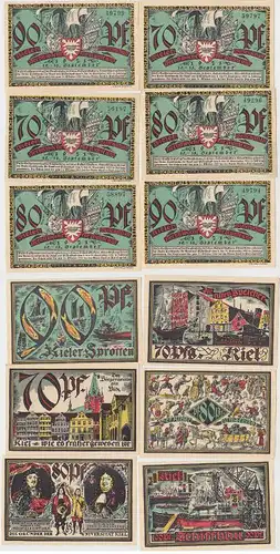 6 Banknoten Notgeld Kieler Herbstwoche für Kunst und Wissenschaft 1921 (132843)