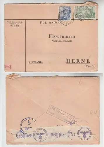 72551 seltener Zensur Post Brief von Madrid Spanien nach Herne in Westf. 1940