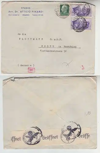 17777 seltener Zensur Post Brief von Mailand Italien nach Herna in Westf. 1941