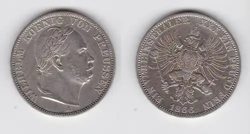 Schöne Silber Münze 1 Krönungstaler Preussen 1861 ss (132635)