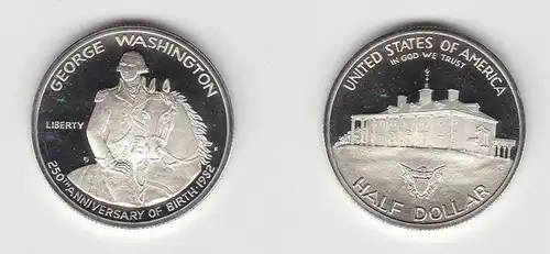 1/2 Dollar Silbermünze USA 1952 250. Geburtstag George Washington (130950)