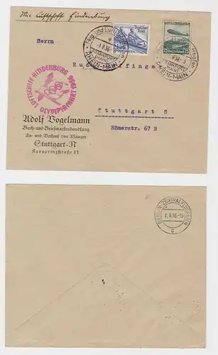 Zeppelin Luftschiff Hindenburg Brief Olympiafahrt 1936 (121332)