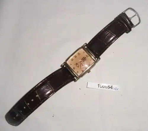 Schöne Quarz Herren Armbanduhr PCA mit Lederarmband (100854)