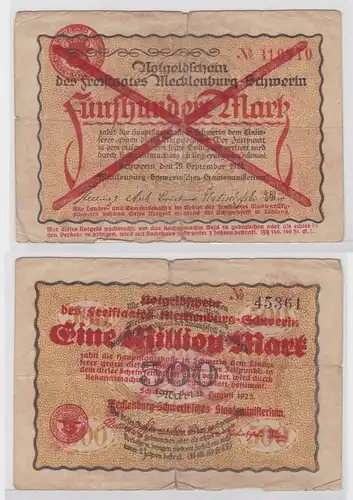 1 Million Mark Banknote Freistaat Mecklenburg Schwerin 10.8.1923 (122474)