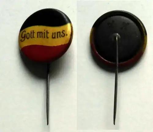 Patriotika Reichsflagge Anstecknadel schwarz weiß rot - Gott mit uns. (132648)