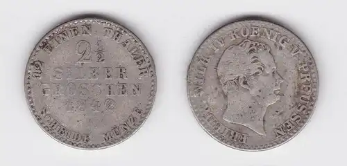 2 1/2 Silbergroschen Münze Preussen Friedrich Wilhelm VI. 1842 A (122560)