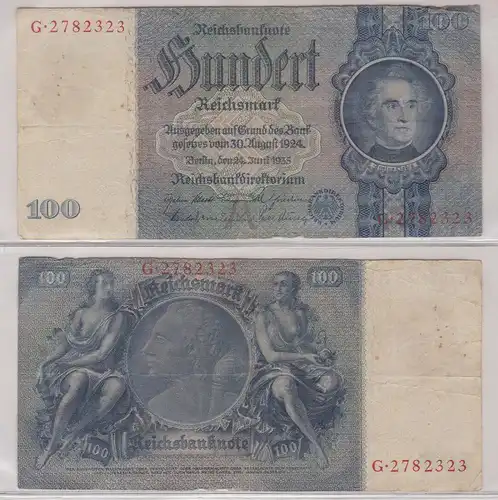 100 Mark Reichsbanknote Deutsches Reich 24.6.1935 Ro 176 a (123676)