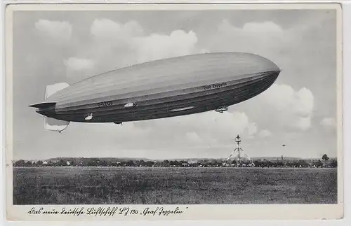 93558 AK Erinnerung an d. Landung d. Zeppelinluftschiffes LZ 130 in Leipzig 1939