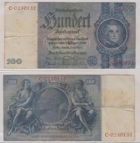 100 Mark Reichsbanknote Deutsches Reich 24.6.1935 Ro 176 a (129631)