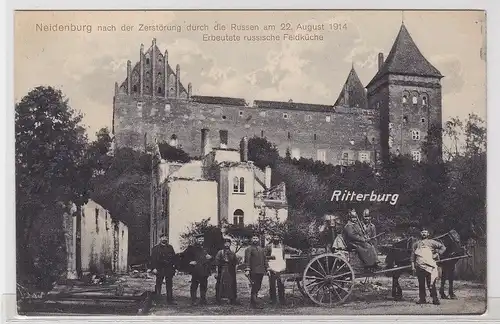 85835 AK Neidenburg nach der Zerstörung durch die Russen 1914 - russ. Feldküche