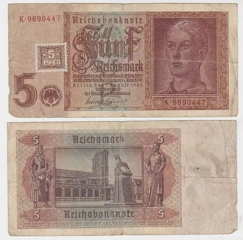 5 Mark Banknote DDR Deutsche Notenbank 1948 Kuponausgabe Ro.Nr.333 a (132134)