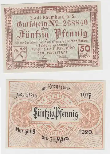 50 Pfennig Banknote Notgeld Stadt Naumburg 1917 (119629)
