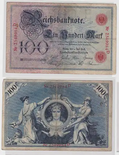 100 Mark Reichsbanknote Deutsches Reich 1.7.1898 (128663)