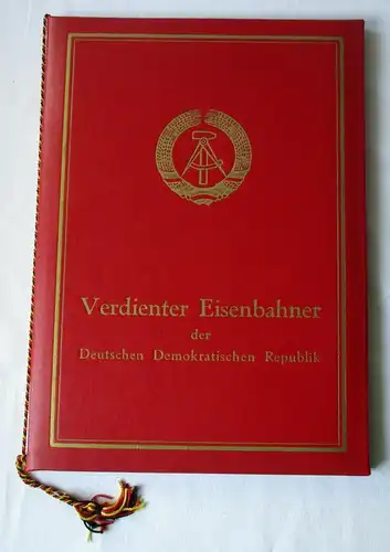 DDR Urkunde in Original Urkundenmappe Verdienter Eisenbahner 1969 (126029)