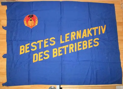 Seltene Original DDR Fahne Flagge Bestes Lernaktiv des Betriebes (126557)