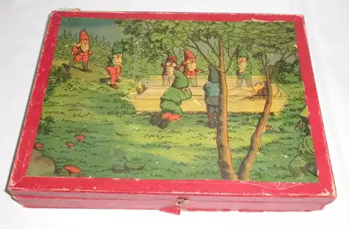 Altes Würfel Puzzle "Märchen" im Originalkarton um 1930 (111906)
