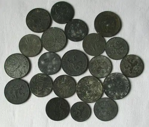 21 Zink Notmünzen Böhmen und Mähren 1940-1944 (122870)