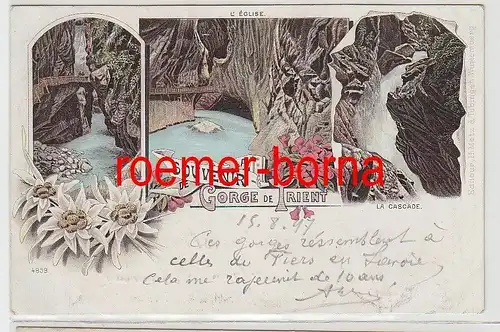 73821 Ak Lithographie Souvenir de la Gorge de Trient 1897