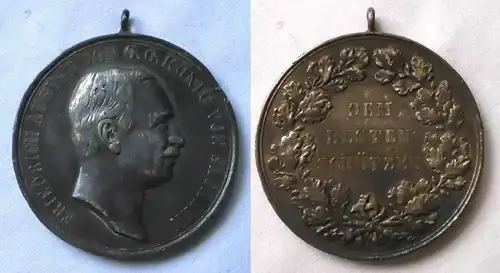 Silber Medaille Sachsen "Dem besten Schützen" Friedrich August (123128)