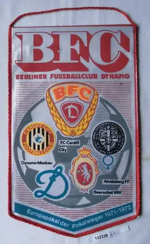 DDR Wimpel Berliner Fussballclub BFC Dynamo Pokalsiegerwettb. 1971-1972 (102328)