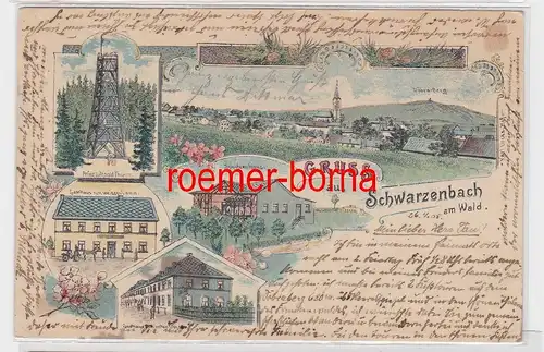 79029 Ak Lithographie Gruss aus Schwarzenbach am Wald 1905